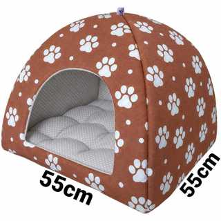 Cama tenda toca iglu cachorros e gatos 55x55x48 - com almofada removível