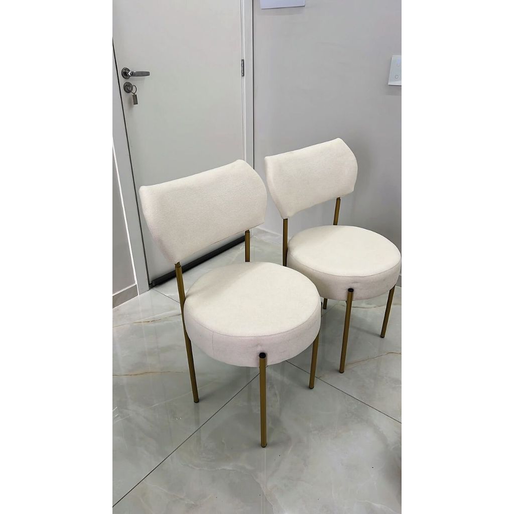 CADEIRA ELEGANCE GOURMET PARA SALA DE JANTAR  ESTRUTURA DE FERRO **BOUCLÊ**