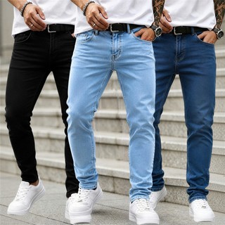 Kit 2 ou 3 Calças Jeans Masculina Skinny com Elastano Linha Premium Cintura Média Conforto Casual Qualidade