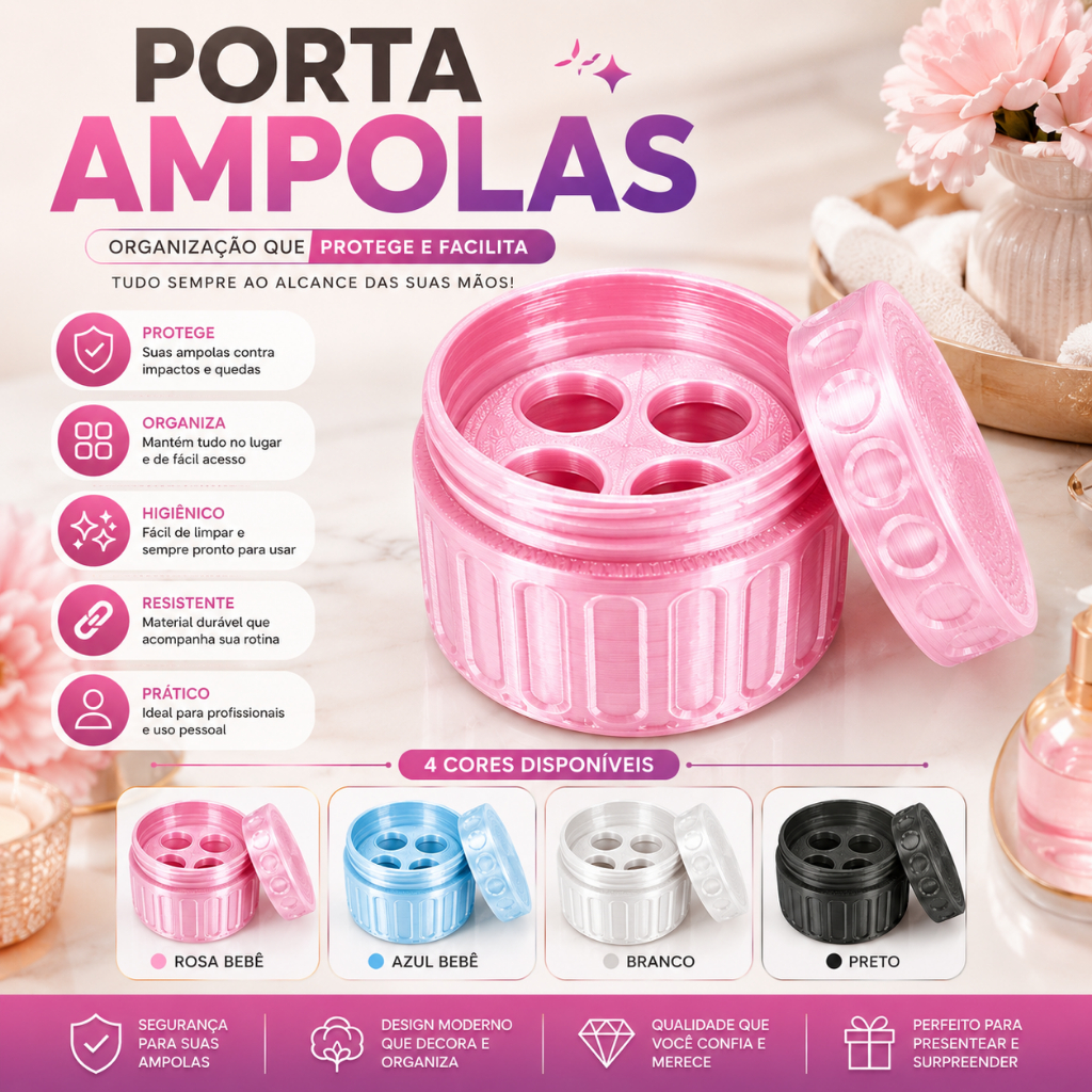 Organizador de Ampolas e Frascos de 3ML PARA TG Perfeito para guardar na geladeira 3D
