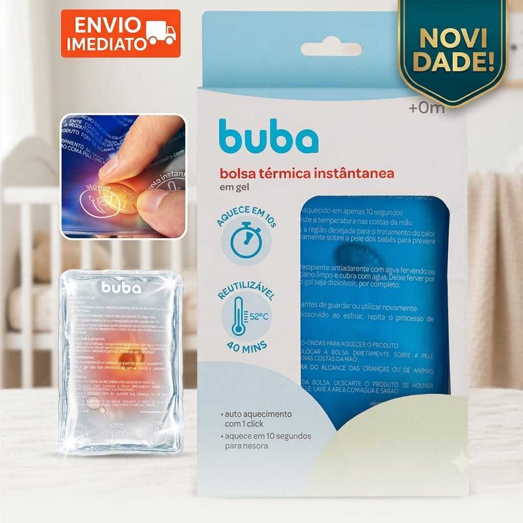 Bolsa Térmica Buba Gel Aquecimento Rápido 1 Clique Alívio Cólica