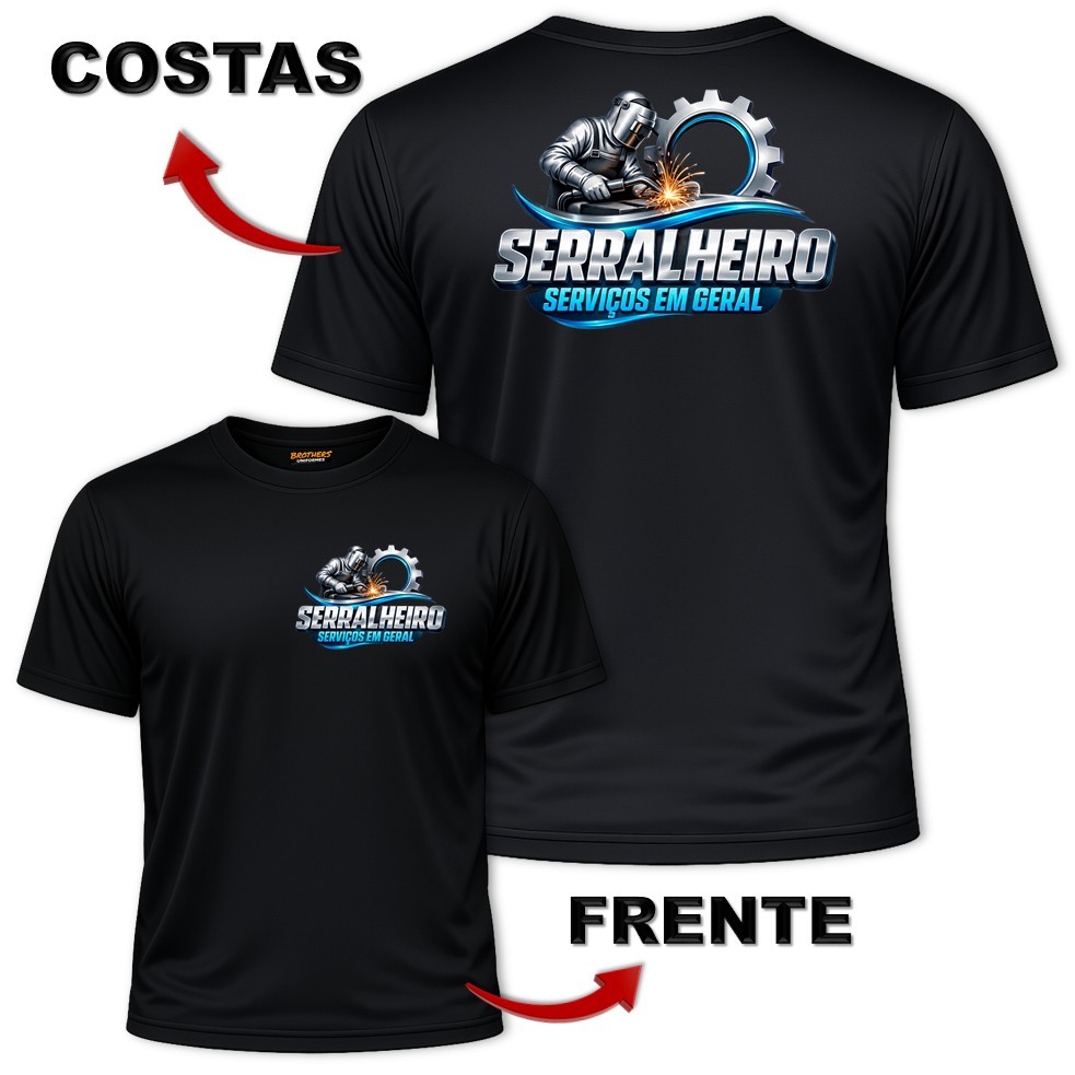 Kit 3 Camisas Camisetas Masculinas Uniforme Profissional Dry Fit SERRALHEIRO Serralheria Soldador Metalúrgico Solda — imagem 2 de 2