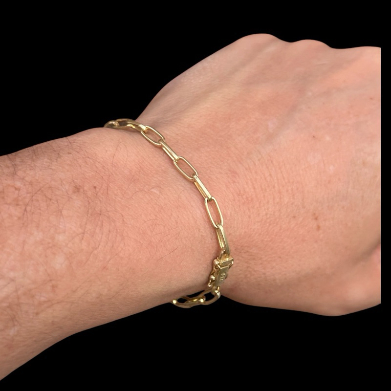 PULSEIRA BRACELETE MASCULINO MOEDA ANTIGA FECHO GAVETA GRAVAÇÃO 750 — imagem 2 de 2
