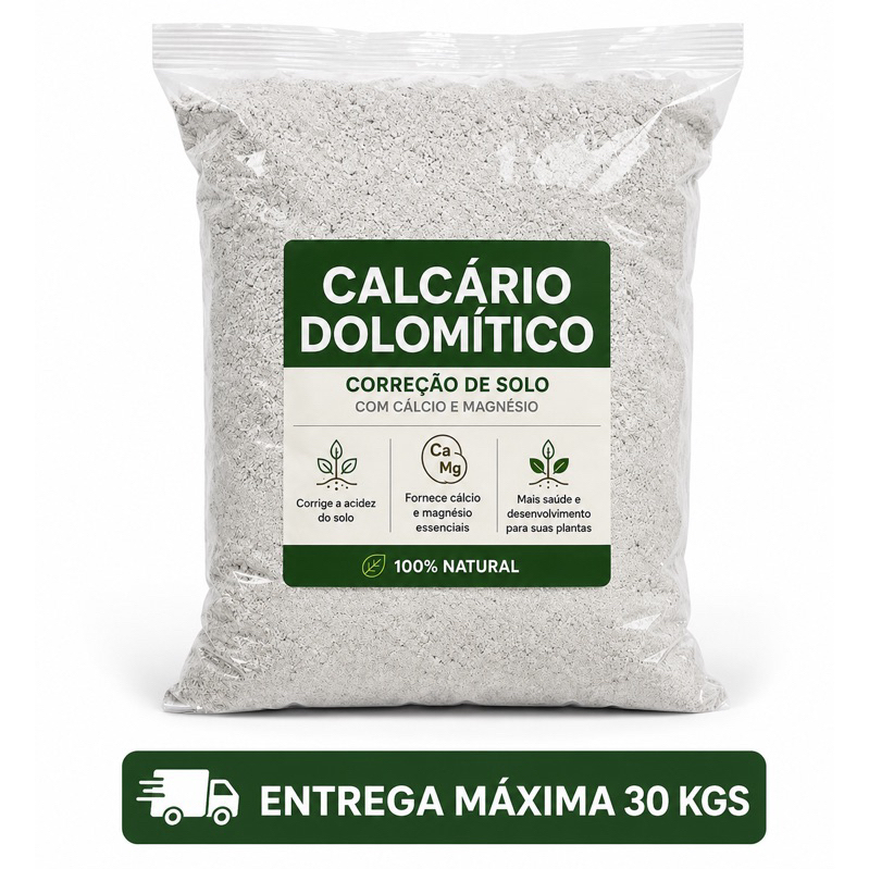 Calcário Dolomítico - Fertilizante Agrícola Para Hortas Jardins Frutíferas e Gramados, rico em Cálcio e Magnésio