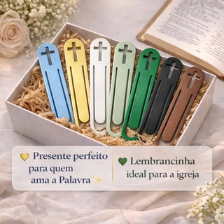 Kit Marcadores de Página Cristão com Cruz Visível para Bíblia Livro Presente de Fé Combo Marcador