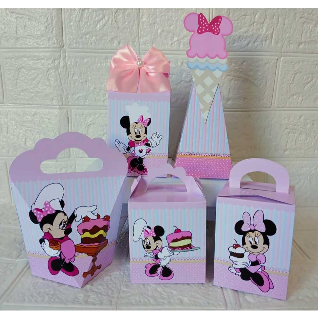Kit personalizados Minnie Confeitaria I Caixinha Minnie Confeitaria I festa infantil I lembrancinha