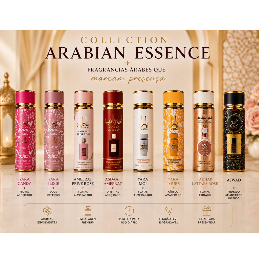 Body Splash Feminino Arabian Essence 90ml | Inspiraçoes Árabes Fixação Agradável