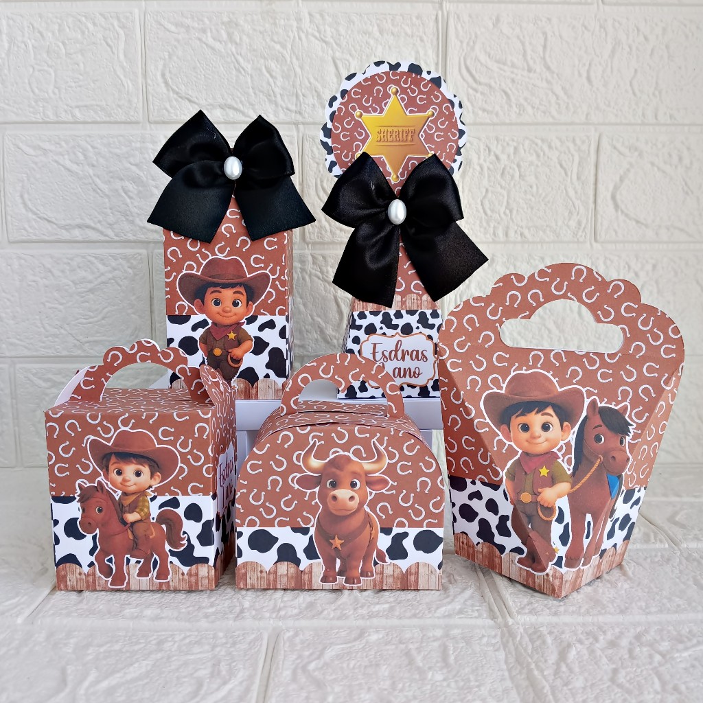 Kit Personalizados Cowboy Cavalo Haras ( PEGUE E MONTE ) lembrancinha Caixinha personalizada festa infantil  aniversário