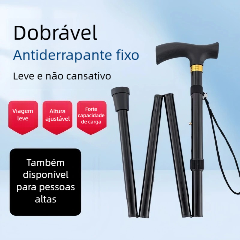 Bengala de caminhada ajustável antiderrapante design ergonômico confortável