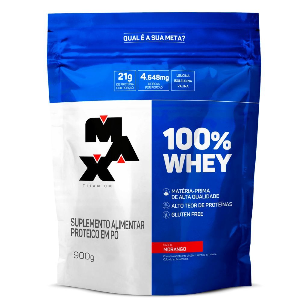 100% Whey Refil 900g Max Titanium — imagem 2 de 2