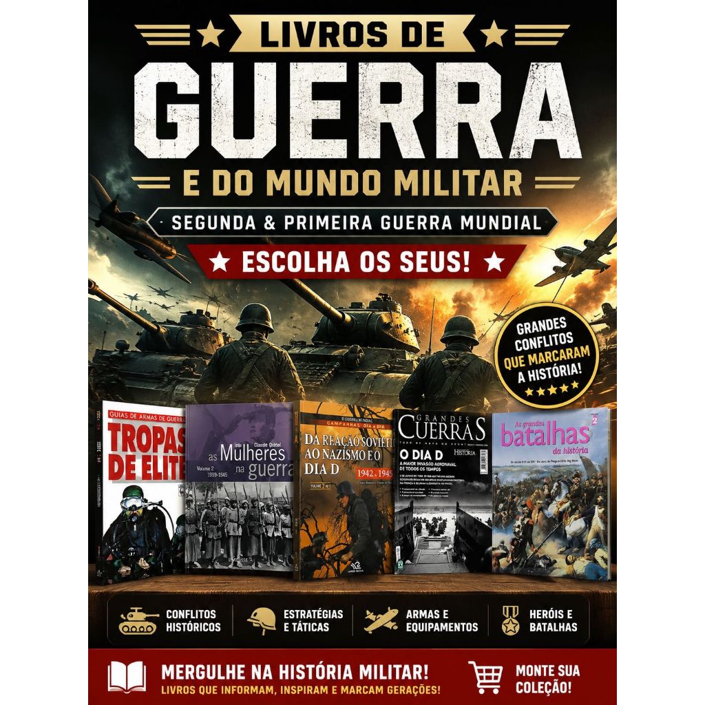 Livros de Guerra e História do Mundo Militar - Segunda Primeira Mundial - Escolha os seus!