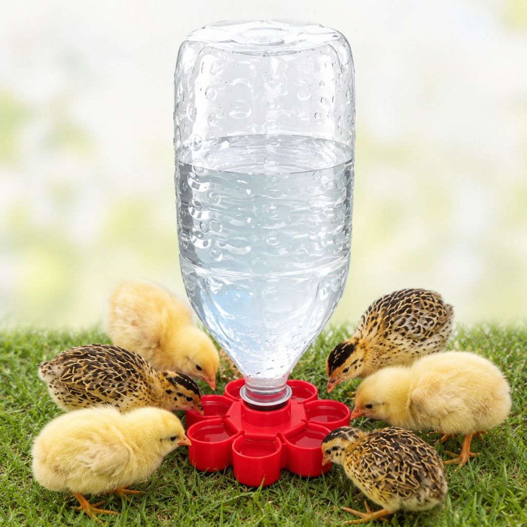 Bebedouro De Água Para Pintinhos Suporte Garrafa Pet Prático e Fácil
