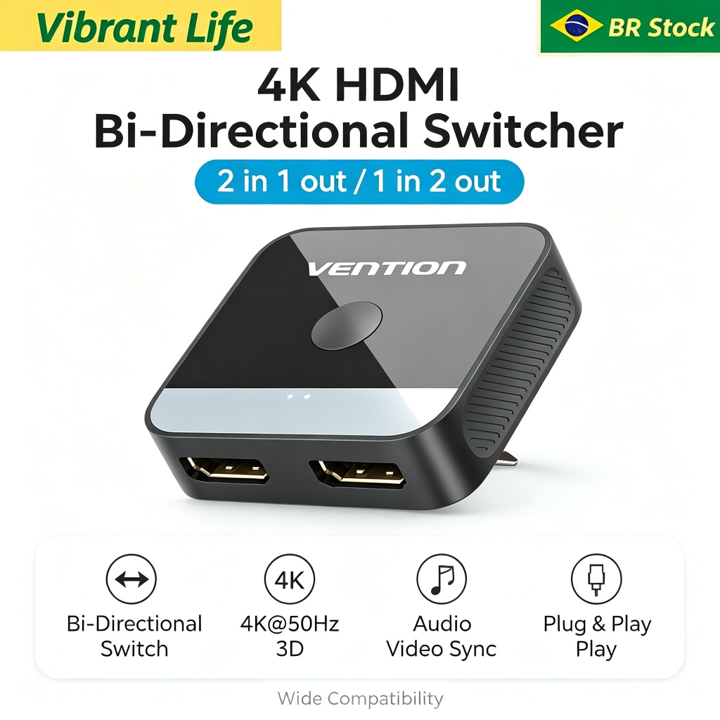 Switch HDMI Splitter 4K 60Hz 2.0 Switcher 1in 2out/2in 1out Para Conversor De Adaptador De TV PS4
