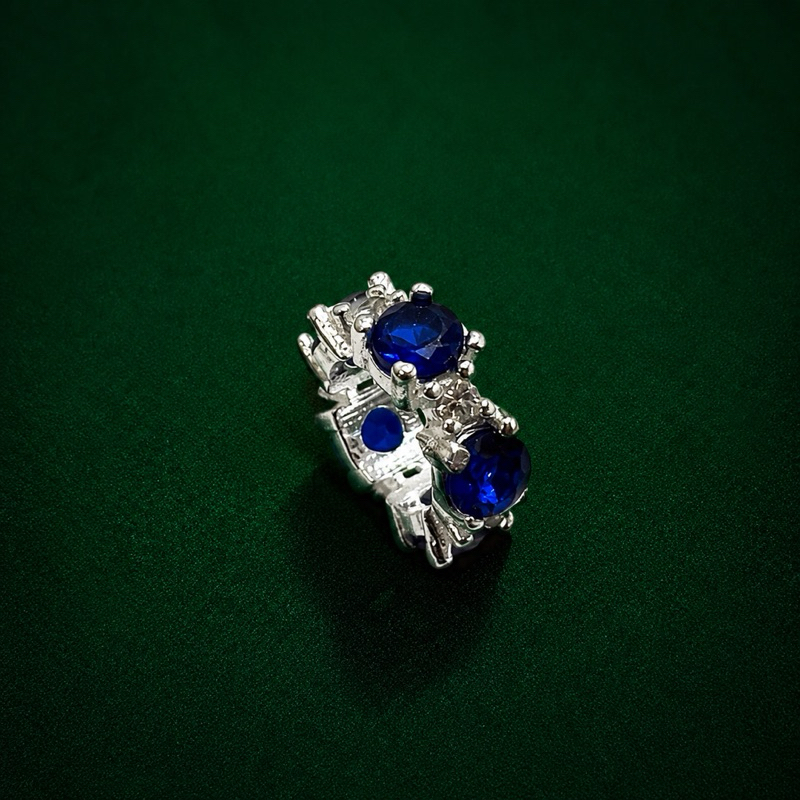 Berloque Espaçador Azul Cravejado em Prata 925 Elegante e Sofisticado