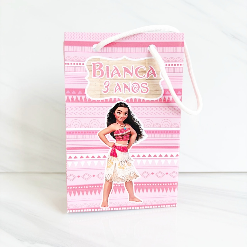 Sacolinha para Lembrancinha Moana Personalizado Lembrancinha Festa Infantil Aniversário