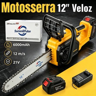 Motosserra a Bateria M12A 12 Polegadas 21V Motor Brushless 6000mAh para Poda Corte de Lenha Jardinagem