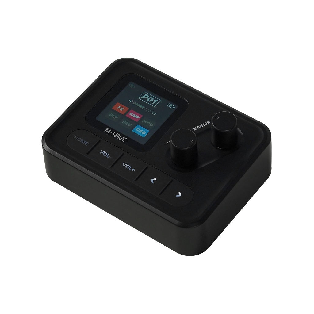 M-Vave Pocket AMP Preto Pedal portátil de efeitos para guitarra e baixo com BT, USB e gravação; mini processador