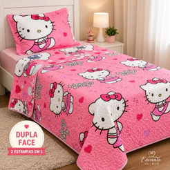 Kit Cobre Leito Infantil Solteiro Dupla Face Matelado Colcha 1,60x2,40 Toque Macio Não Desbota Envio Rápido