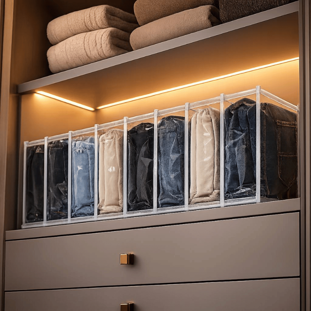 Kit Colmeia Organizadora De Gavetas Guarda Roupa Organizador Calça Jeans Camiseta Closet Multiuso