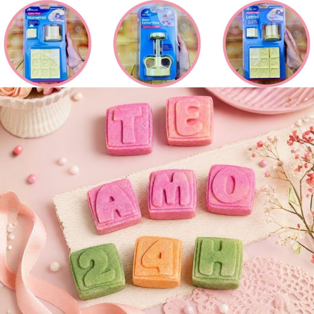 KIT PARA EJETOR MAX BLUESTAR LETRAS ALFABETO E NÚMEROS BLUE STAR (CHOCO)