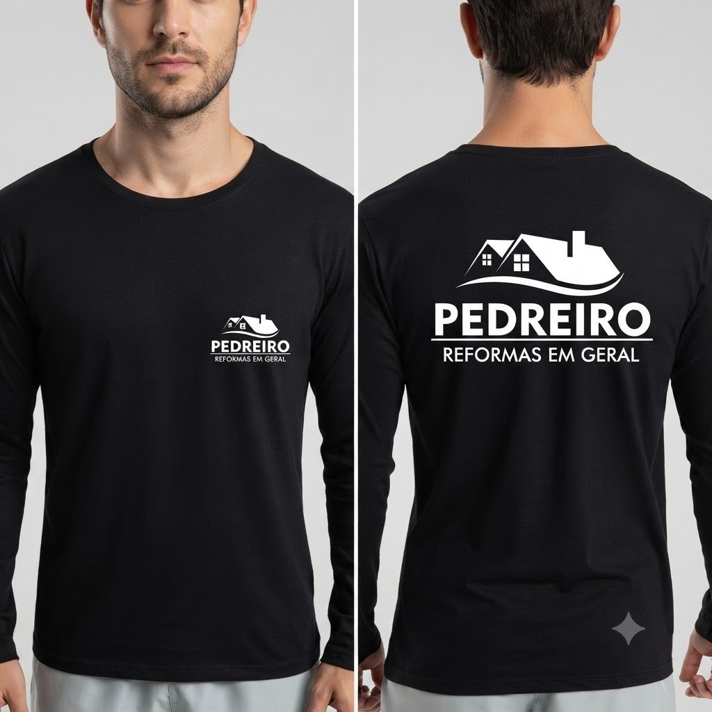 Camiseta Manga Longa Personalizada Proteção Solar Malha Premium Uniforme Empresa Alta Qualidade — imagem 2 de 2