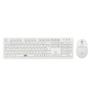 Kit Teclado e Mouse Sem Fio Aitek USB 2.4GHz 1600 DPI Teclas Silenciosas ABNT2 Branco