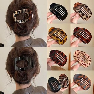 Kit4 Presilha Prendedor de Cabelo Oval Garra Coreana Piranha de Cabelon Estilo Tartaruga Cores Opacas
