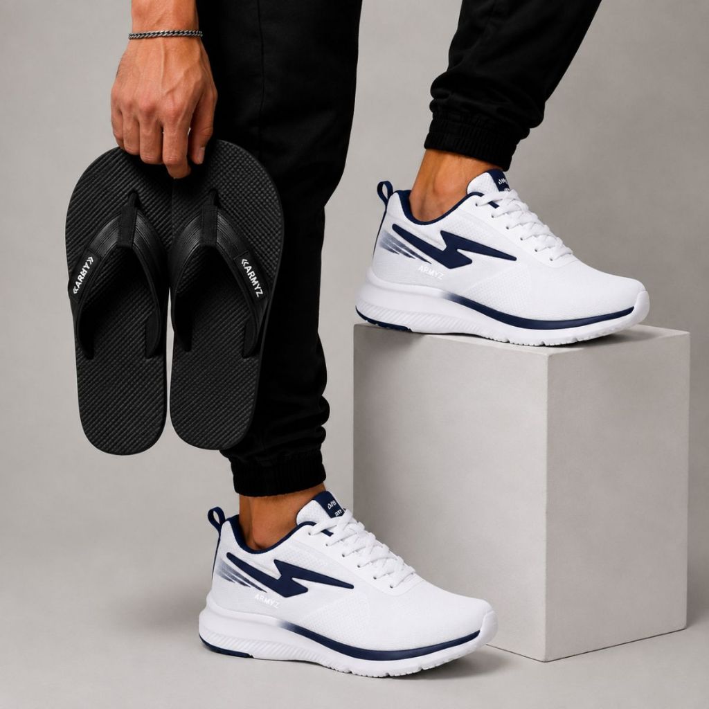Kit Esportivo Masculino com Tênis Leve e Macio e Chinelo Confortável — foto 3