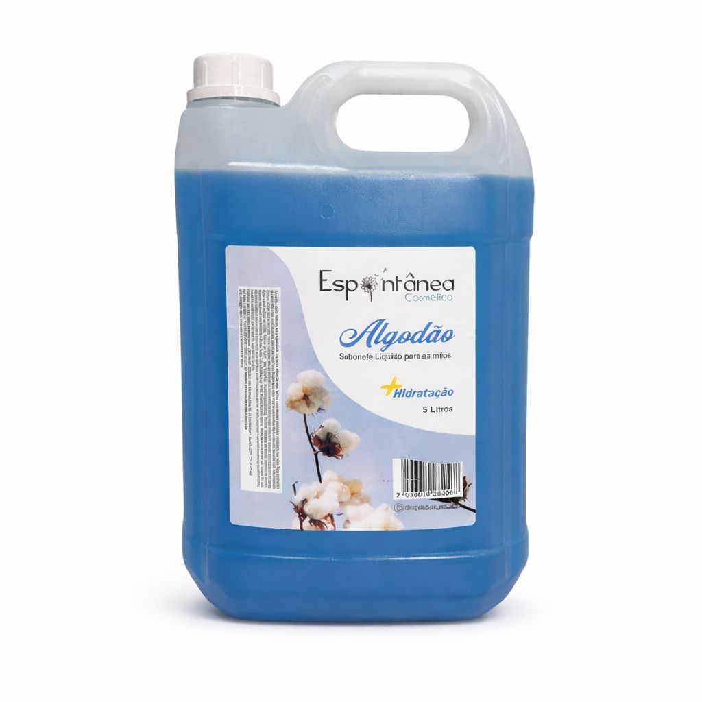 Sabonete Líquido Algodão 5L Cremoso Hidratante Para Mãos Galão Limpeza Profunda Aloe Vera Premium.