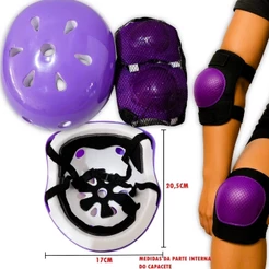 Kit Proteção Infantil 7 Peças Capacete Joelheira Cotoveleira Luvas Bicicleta Patinete Skate Patins
