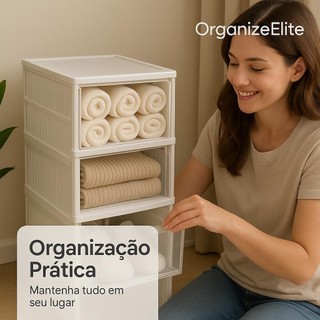 Armário Dobrável Multiuso Compacto Organizador Prático Branco
