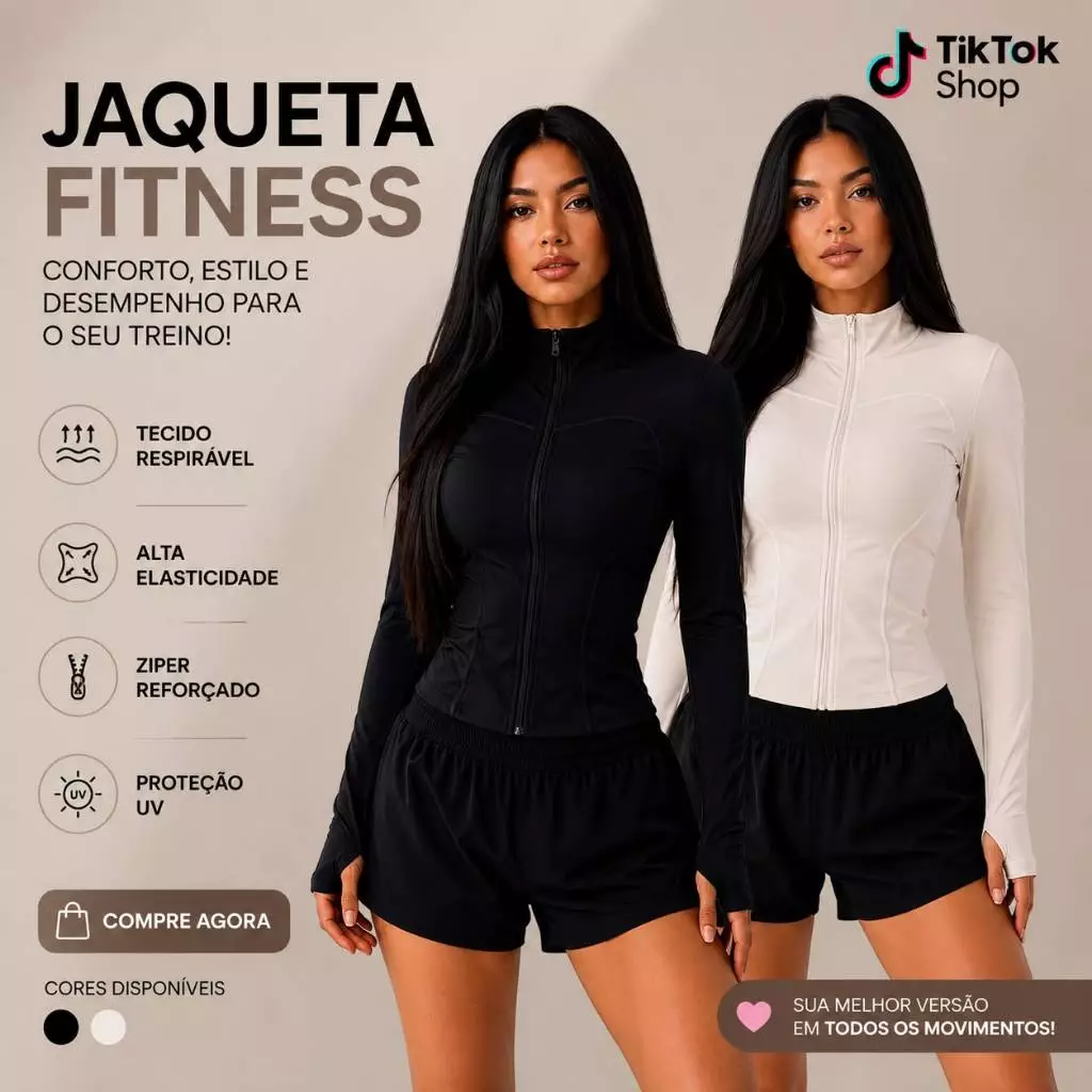2 Jaquetas Moda Fitness Segunda Pele Ziper Esportiva Suplex Yooga Corrida Academia Treino