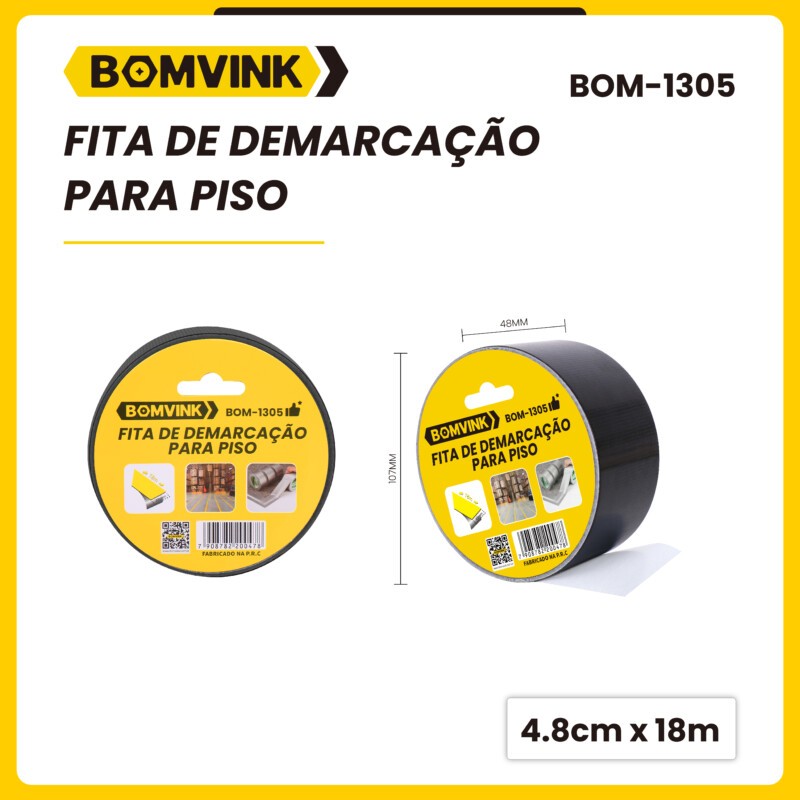 FITA ADESIVA DEMARCAÇÃO SOLO PISO BLINDEX CORES 48MMX18M BOM-1305