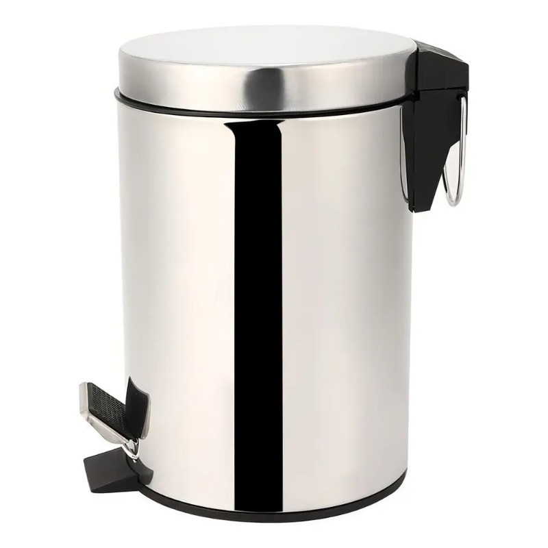 Lixeira Inox 12L com Pedal e Balde Removível Cesto de Lixo para Cozinha Banheiro Escritório - Talberg