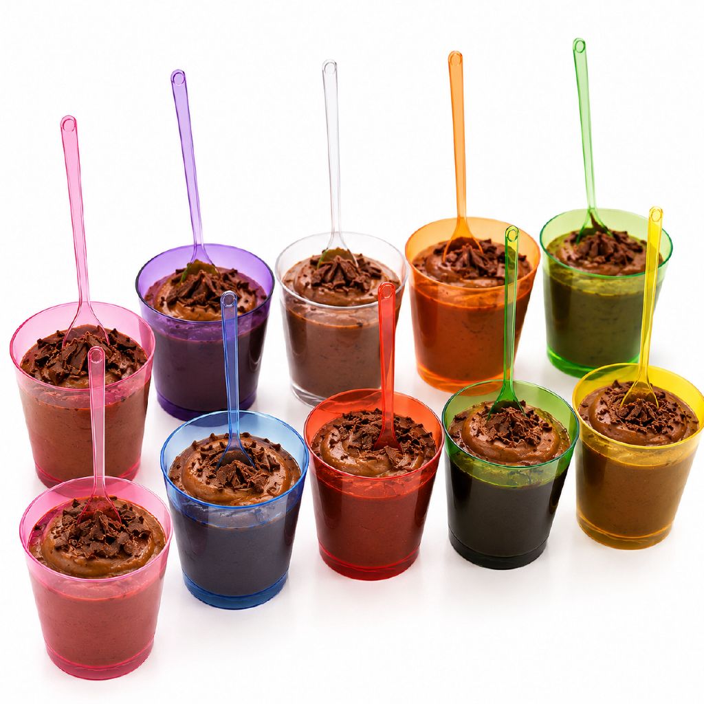 Kit 50~200 Mini Copo Copinho De Brigadeiro + Colherzinha 25ml Copo de Shot Doce Gourmet Festas Baladas