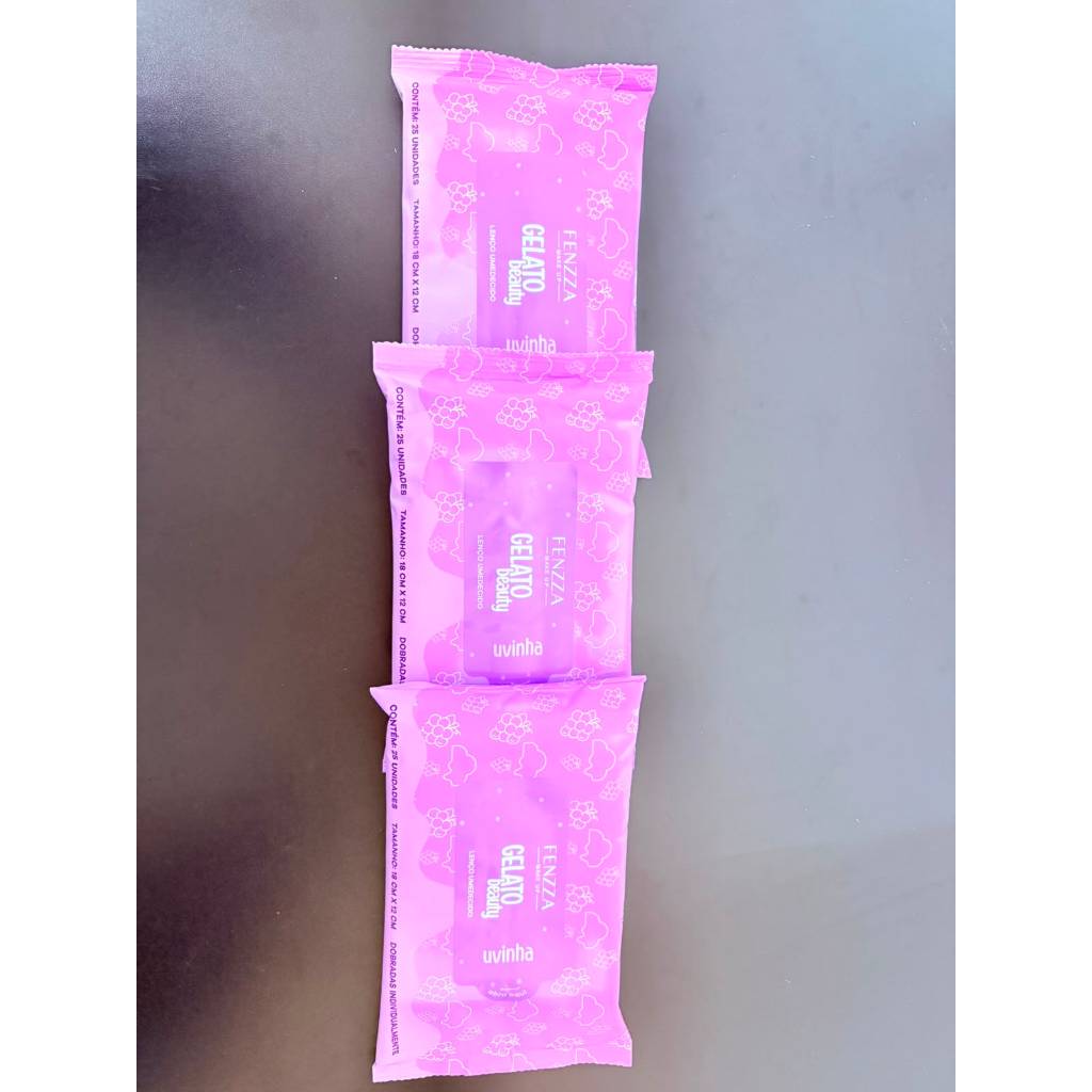 Kit 3 Lenços Demaquilantes Água Micelar Fenzza
