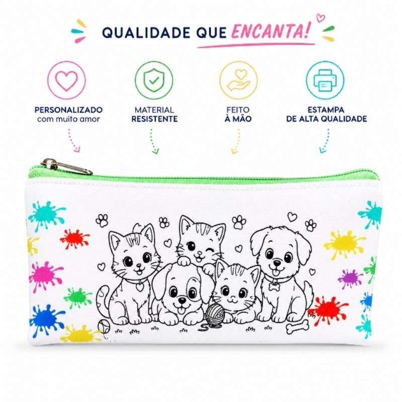 Kit 10/15/20/25/30/40 Estojos para Colorir Infantil – Lembrancinha Criativa e Divertida Dia das Crianças