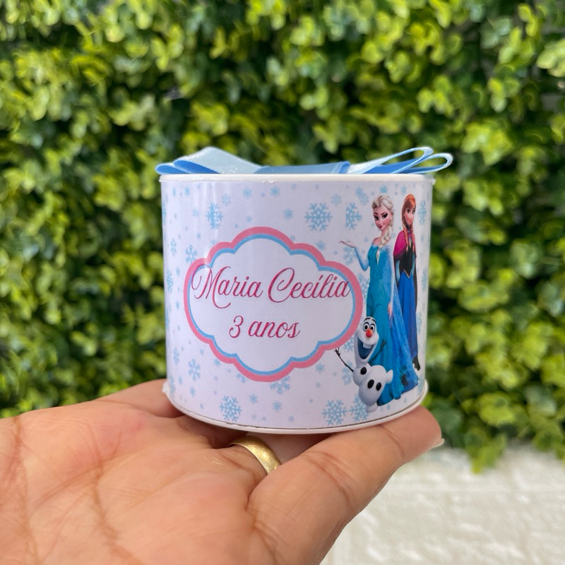 Kit Tubo Lata Personalizada Lembrancinha Festa Infantil Frozen Aniversário Lembrança Aniversário 5x6