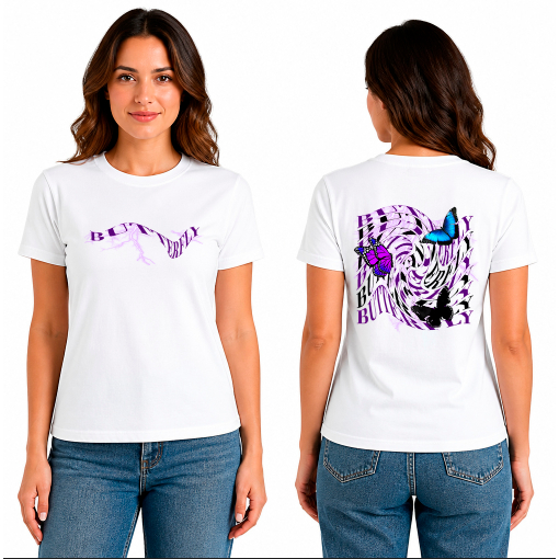 Camiseta Butterfly Unissex 100% Algodão Streetwear LançamentoCamiseta Feminina Borboletay Blusa Estampada Butterfl