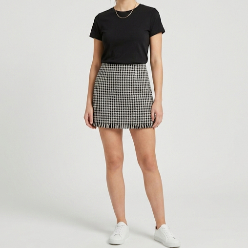 saia em tweed pied de poule Tam 40