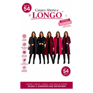 Sobretudo Feminino Social Casaco Longo Aberto na Frente Roupa de inverno Plus Size Blaser Estilo Cardigã Casual Elegante