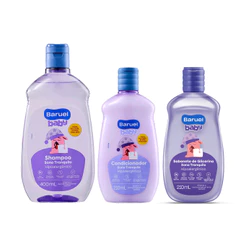 Kit Shampoo 400ml + Condicionador 210ml + Sabonete Líquido 210ml Sono Tranquilo Baruel Baby