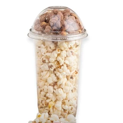 Copo Pet 400ml G840 Com Tampa Reta e Tampa Bolha Sem Furo Doces Premium