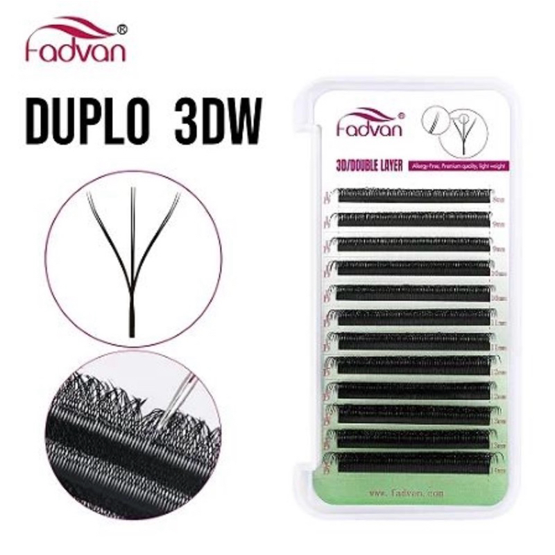 Cílios Fadvan 6D W (3D Duplo) Volume Egípcio Lash lift fio a fio tufinho extensão ENVIO IMEDIATO