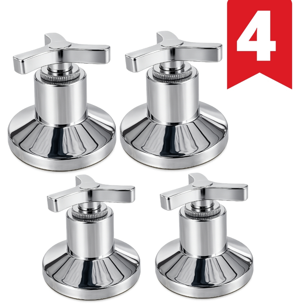 Acabamento Registro Chuveiro 1/2 ou 3/4 Polegadas Metal Pressão Gaveta Padrão Deca Banheiro Cromado