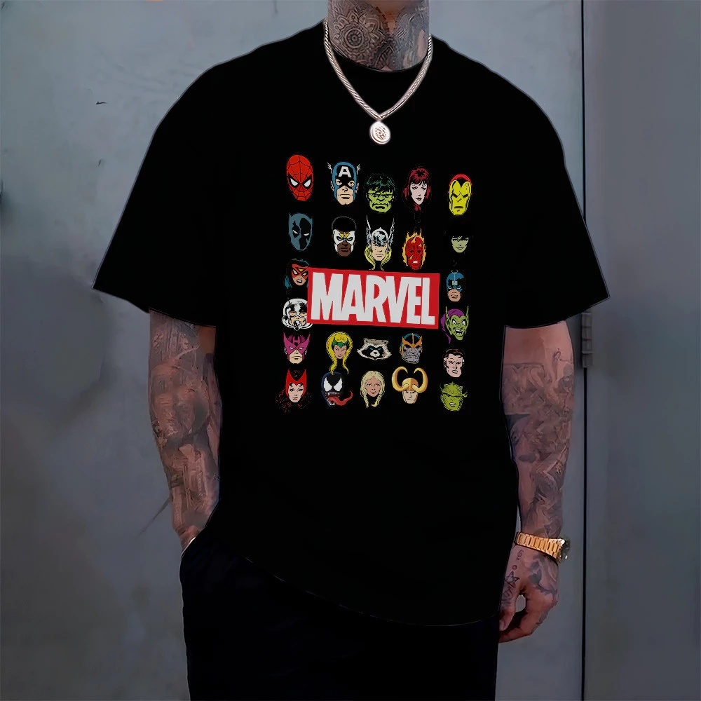 Camiseta Básica Marvel Geek 100% Algodão Camisa Unissex Estampa Premium Confortável Streetwear Casual Lançamento 2026