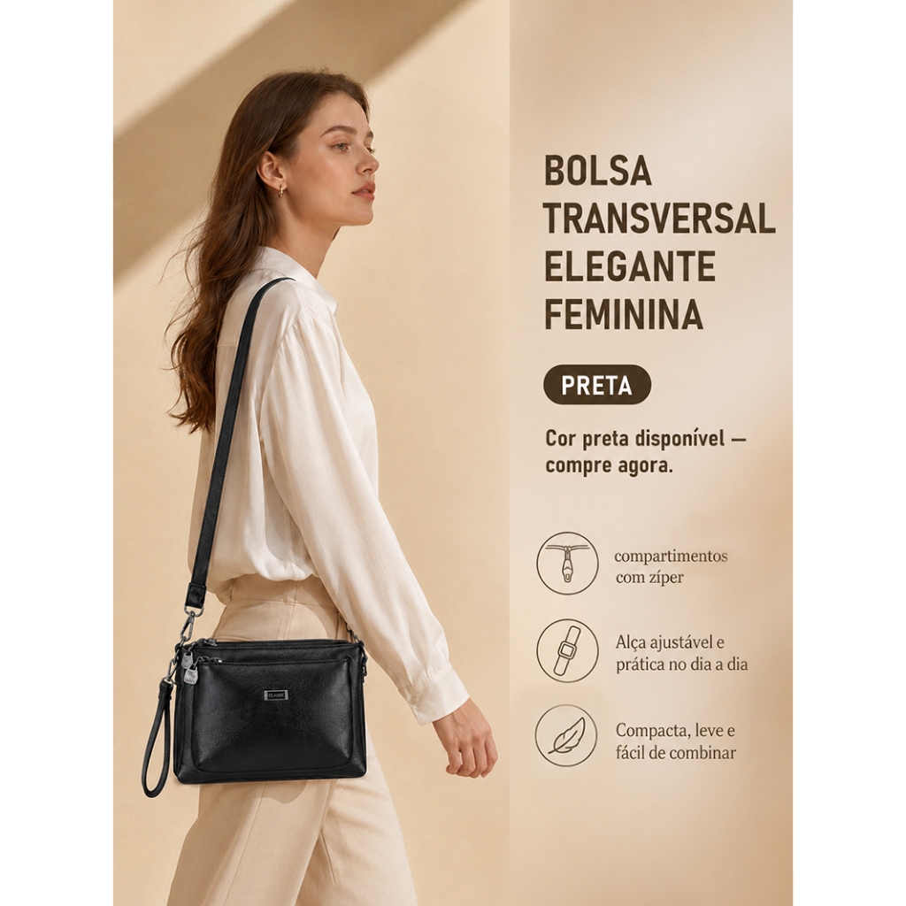 Bolsa Feminina Transversal Crossbody De Ombro Pequena TM9131 JZ