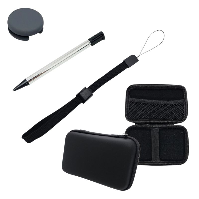Caneta stylus retratil nintendo 3ds Botão analogico, case capa alça segurança 2ds dsi ds lite new 3ds switch utilidades