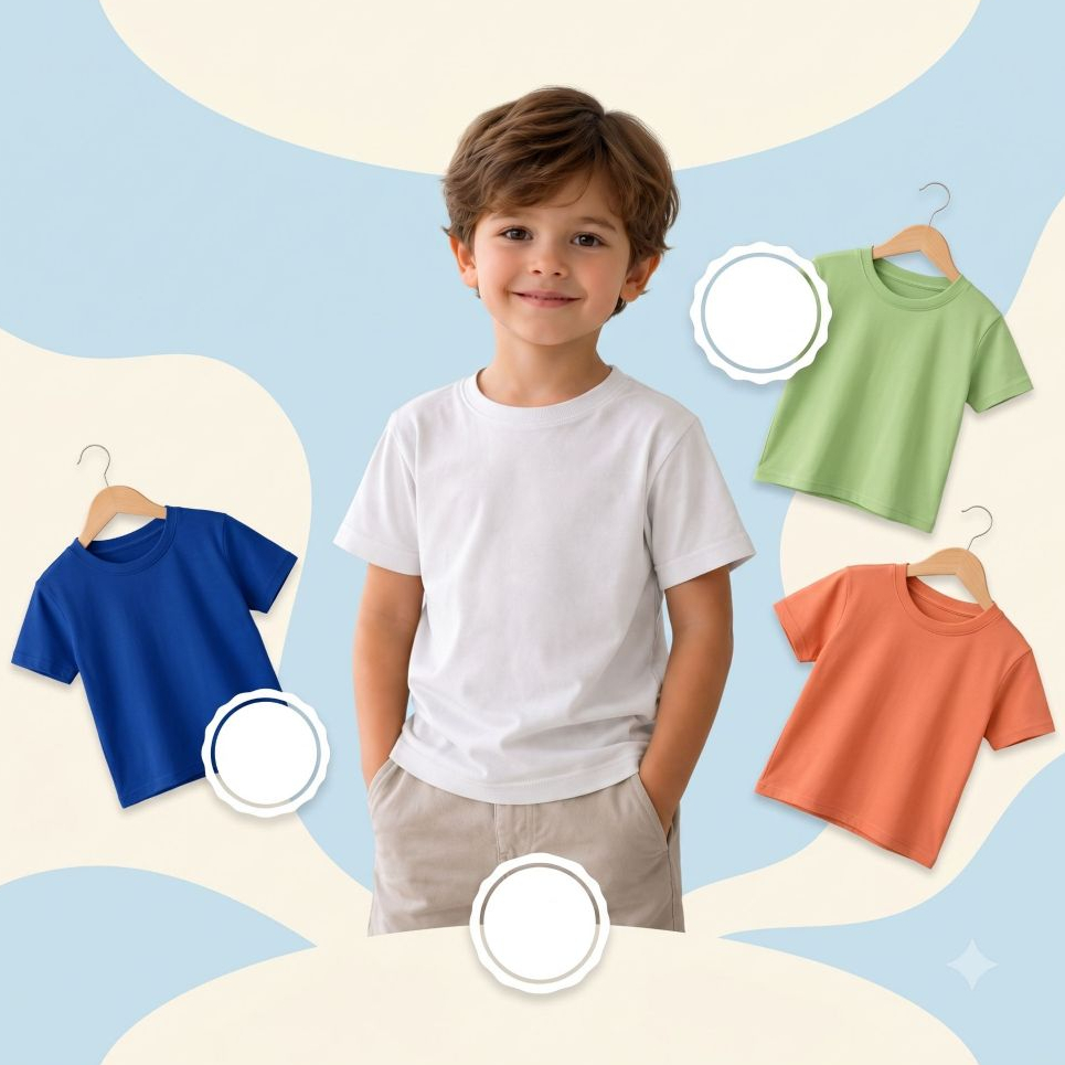 Camisa Infantil Menino Camiseta Juvenil Roupa de Criança 1 a 8 Anos Algodão