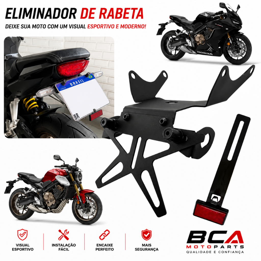 Eliminador De Rabeta CB 650R CBR 650R Suporte De Placa Esportivo Honda CB650 CBR650R 2022 Em Diante